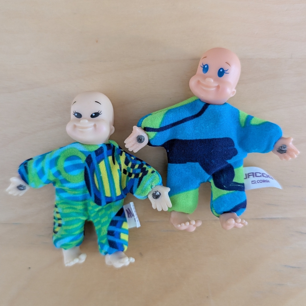 Vintage Corgi Lil Handfuls Magnetic Hands Baby Dolls, "Matthew" & "Jacob"
